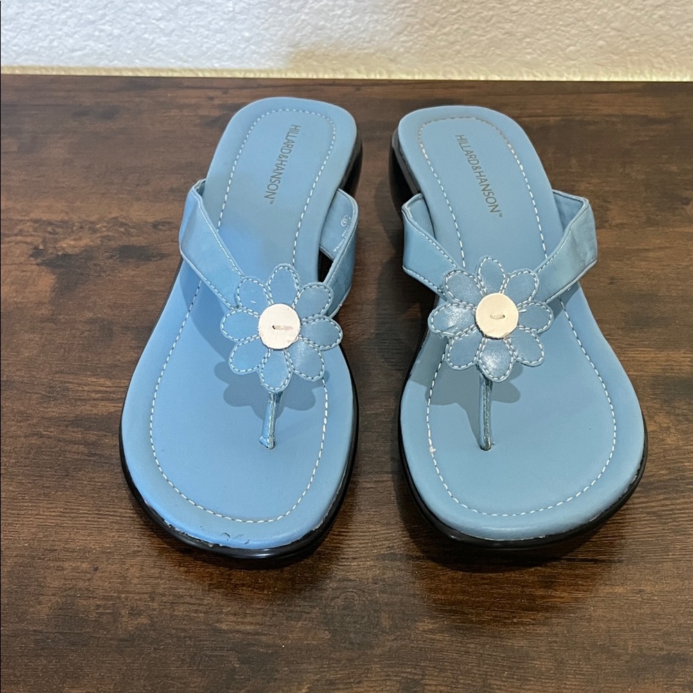 Madison Light Blue Floral Sandals